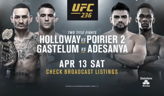 Watch UFC 236: Holloway vs. Poirier 2 04/13/2019 PPV Full Show Online Free